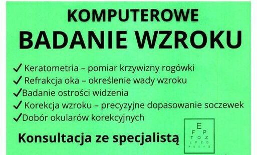 Zdjęcie do Komputerowe badanie wzroku. 12 września. Parking przy Domu Kultury w Rudkach.