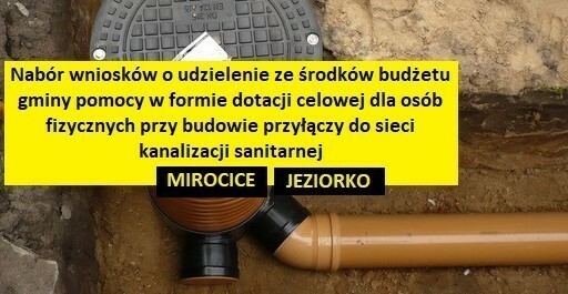 Zdjęcie do Nab&oacute;r wniosk&oacute;w o udzielenie ze środk&oacute;w budżetu gminy pomocy w formie dotacji celowej dla os&oacute;b fizycznych przy budowie przyłączy do sieci kanalizacji sanitarnej