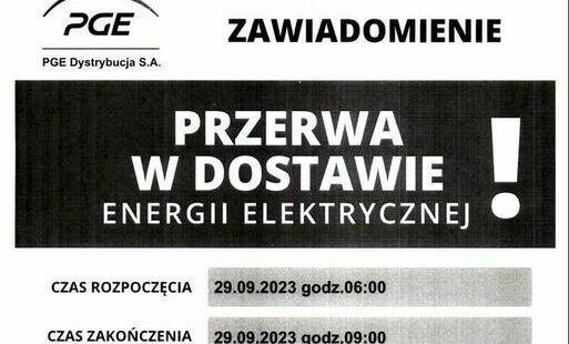 Zdjęcie do Przerwa w dostawie energii elektrycznej.
