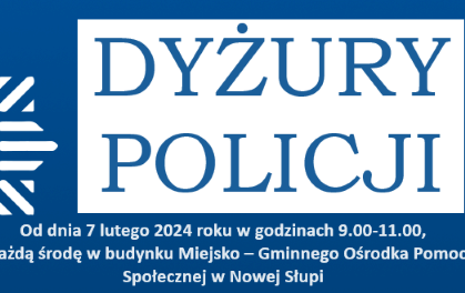 Zdjęcie do Dyżury Policji w Nowej Słupi.