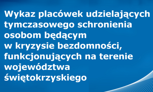 Zdjęcie do Wykaz plac&oacute;wek udzielających tymczasowego schronienia