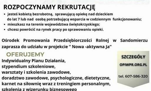 Zdjęcie do Projekt dla KOBIET, kt&oacute;re pozostają bez pracy i sprawują opiekę nad dzieckiem do lat 7 lub osobami potrzebującymi opieki.